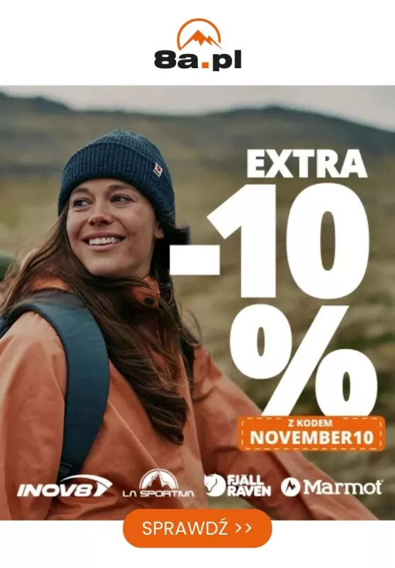 #BLACK FRIDAY - gazetka promocyjna 8a | Extra -10% na outdoorowe sztosy od wtorku 19.11 