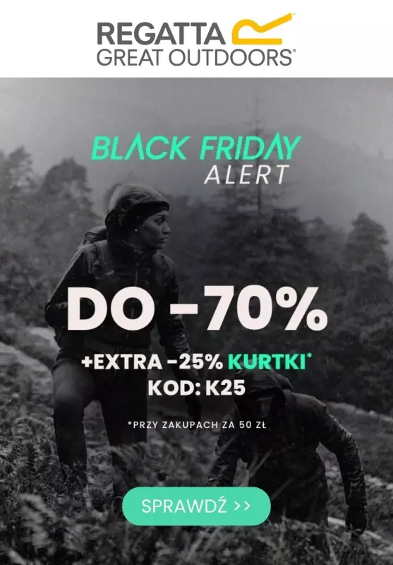 #BLACK FRIDAY - gazetka promocyjna Regatta | Extra -25% na kurtki od piątku 22.11 do czwartku 28.11