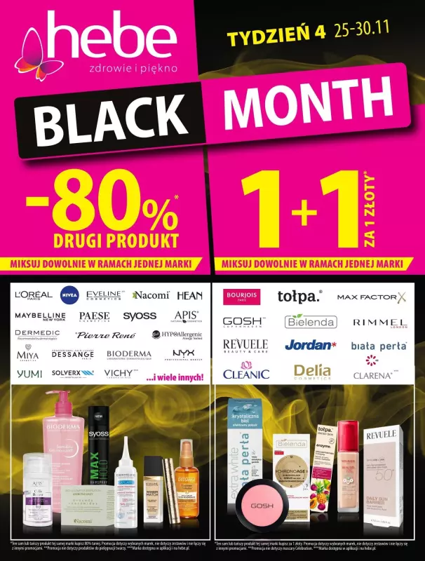 #BLACK FRIDAY - gazetka promocyjna Hebe I Black Week od poniedziałku 25.11 do soboty 30.11