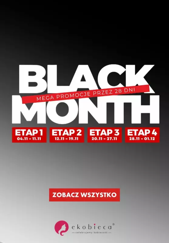 #BLACK FRIDAY - gazetka promocyjna eKobieca | Black days - kosmetyki do -40% taniej od piątku 29.11 do niedzieli 01.12