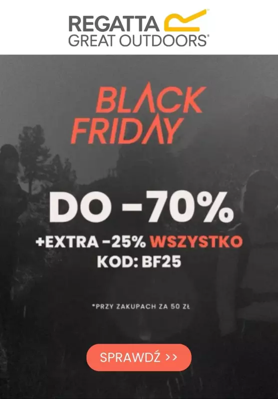 #BLACK FRIDAY - gazetka promocyjna Regatta | Extra -25% na wszystko od piątku 29.11 