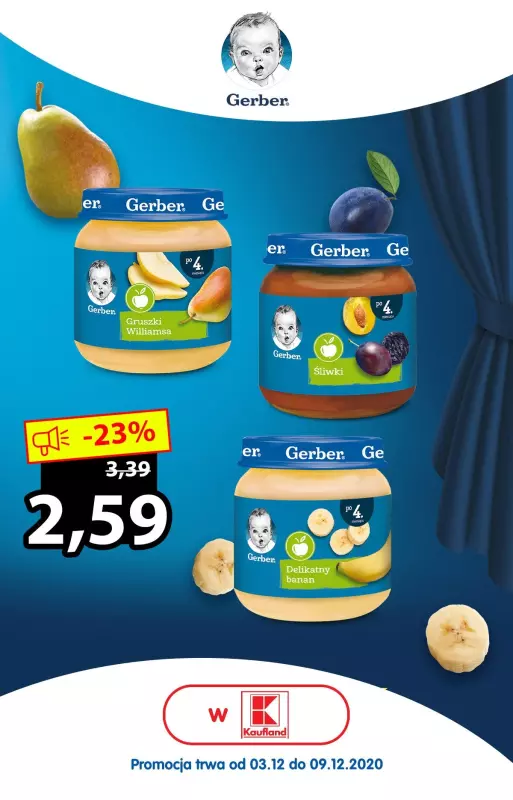 Baby&me Nestle - NAN 2, Gerber, Kaszki, Sinlac, Bobo Frut – Sprawdź oferty - gazetka promocyjna -23% na słoiczki Gerber w Kaufland! Promocja trwa do 9.12! od czwartku 03.12 do środy 09.12