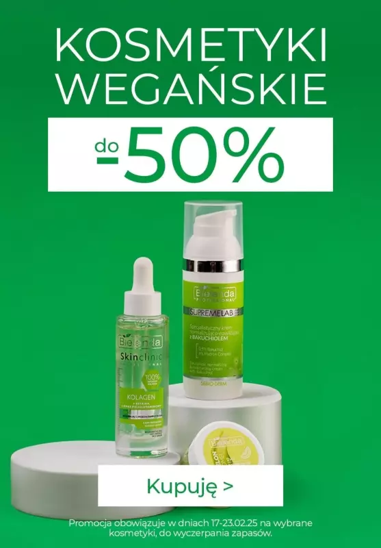 Bielenda Professional - gazetka promocyjna Do -50% na kosmetyki WEGAŃSKIE od środy 19.02 do niedzieli 23.02