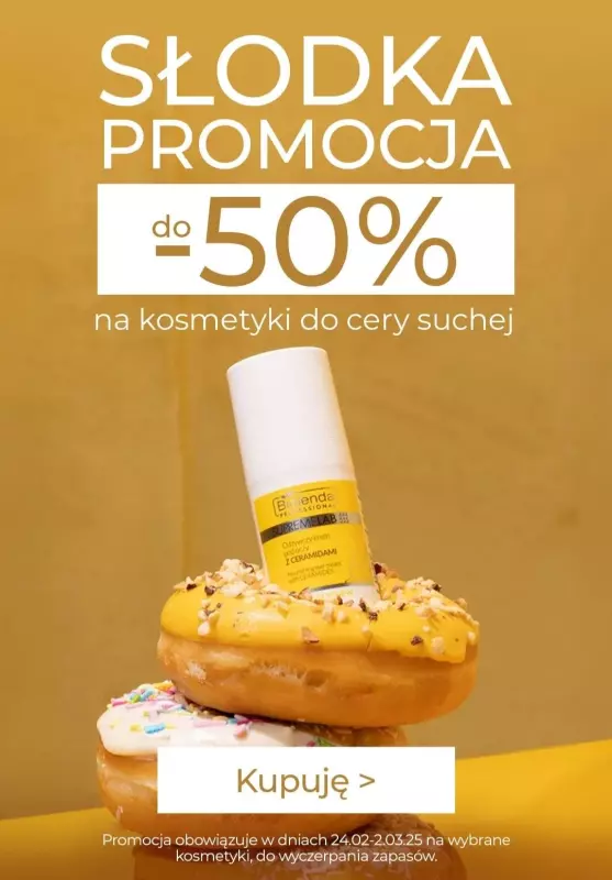 Bielenda Professional - gazetka promocyjna SŁODKA PROMOCJA! Do -50% na kosmetyki do cery suchej od wtorku 25.02 do niedzieli 02.03