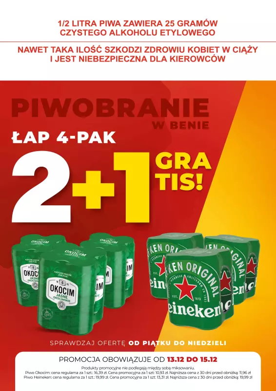 Duży Ben - gazetka promocyjna 4pak 2+1 gratis od piątku 13.12 do niedzieli 15.12