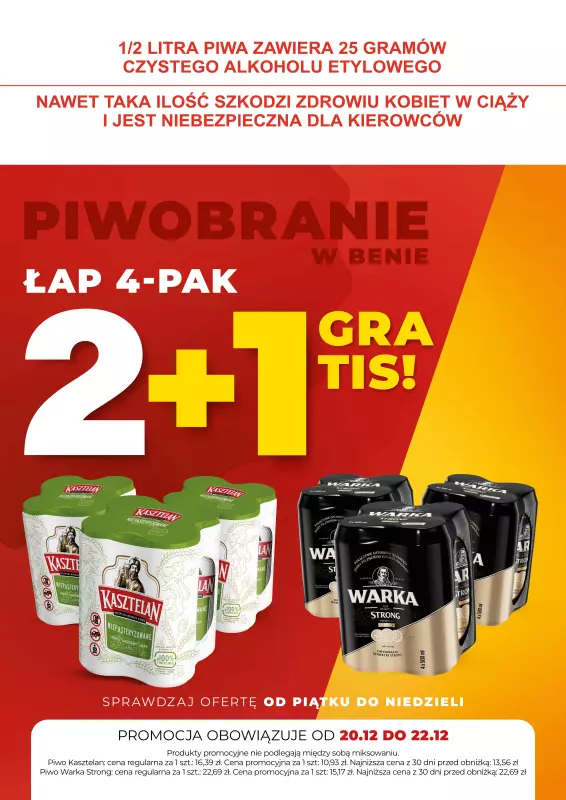 Duży Ben - gazetka promocyjna 4 pak 2+1 gratis od piątku 20.12 do niedzieli 22.12