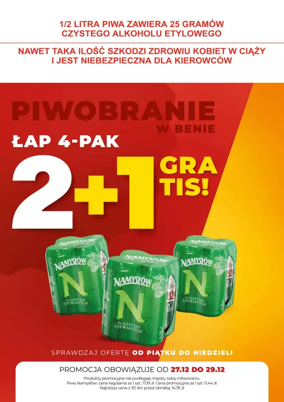 Duży Ben - gazetka promocyjna 4 pak 2+1 gratis od piątku 27.12 do niedzieli 29.12