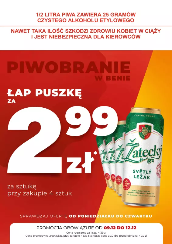 Duży Ben - gazetka promocyjna piwobranie od środy 11.12 do czwartku 12.12