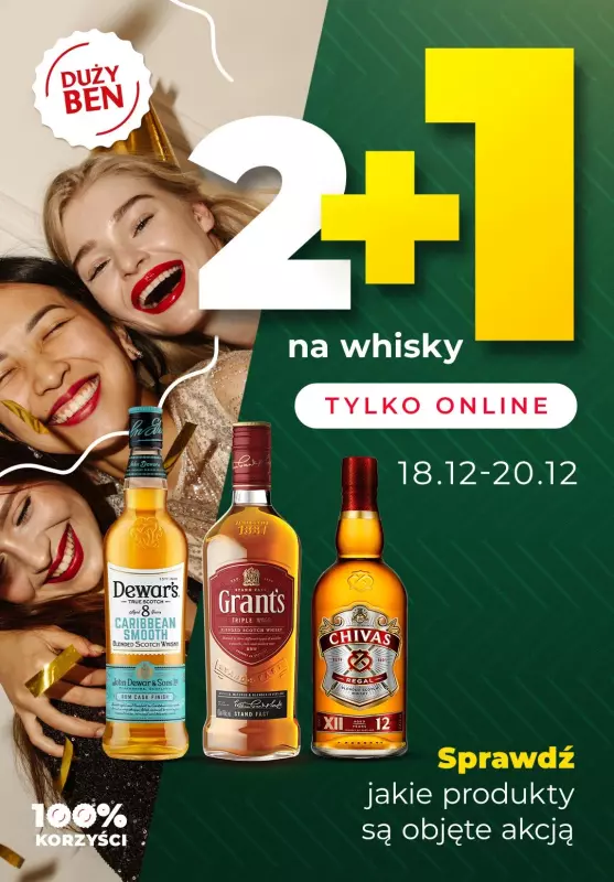 Duży Ben - gazetka promocyjna 2+1 na whisky online od środy 18.12 do piątku 20.12