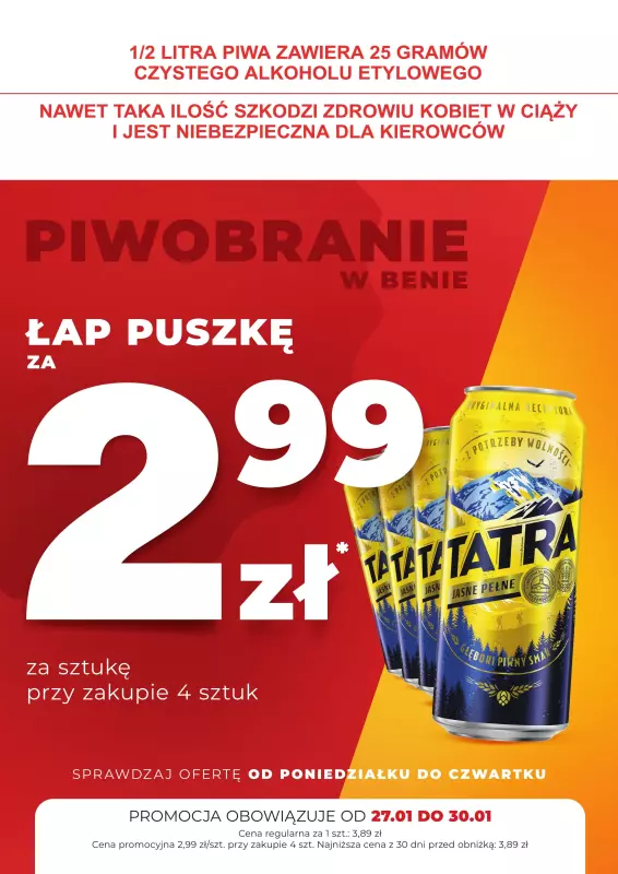 Duży Ben - gazetka promocyjna Łap puszkę za 2,99 zł! od poniedziałku 27.01 do czwartku 30.01