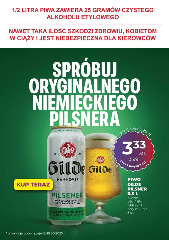 Duży Ben - gazetka promocyjna Spróbuj oryginalnego niemieckiego pilsnera od czwartku 12.06 do środy 18.06