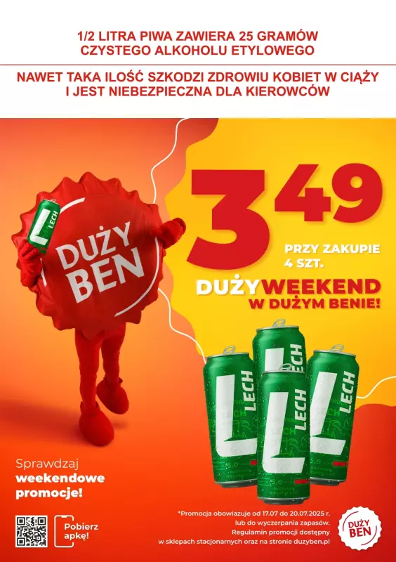 Duży Ben - gazetka promocyjna Duży weekend od czwartku 17.07 do niedzieli 20.07