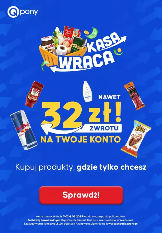 Cashback/Zwrot gotówki do 50 zł! - gazetka promocyjna Sprawdź oferty od wtorku 04.02 do niedzieli 09.02