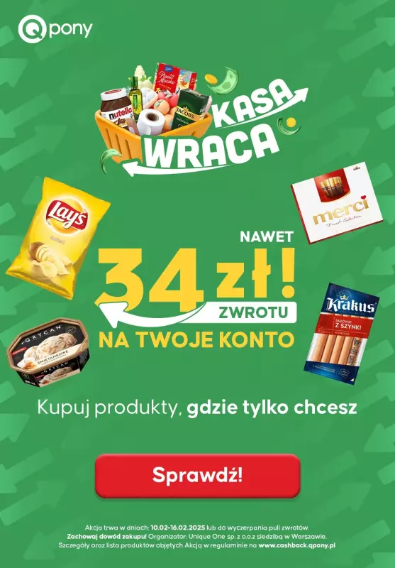 $Kasa wraca - gazetka promocyjna Sprawdź oferty od poniedziałku 10.02 do niedzieli 16.02