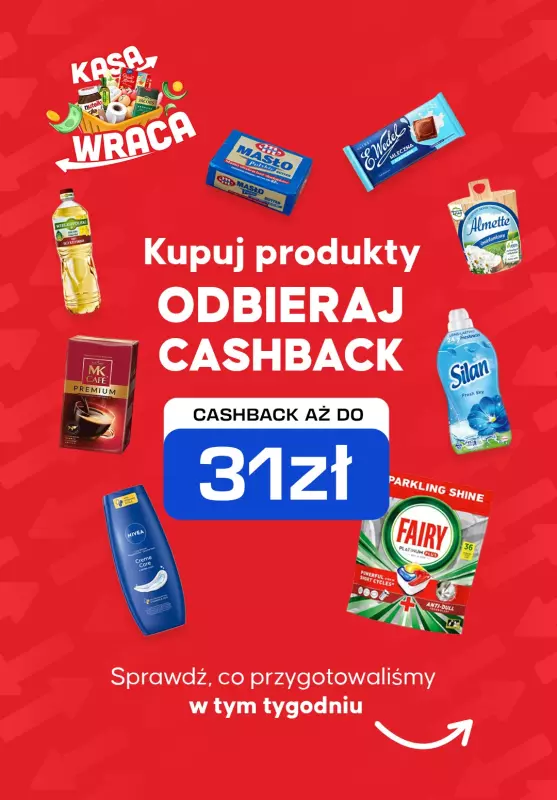 $Kasa wraca - gazetka promocyjna Kupuj produkty i odbieraj zwroty od poniedziałku 01.09 do niedzieli 07.09