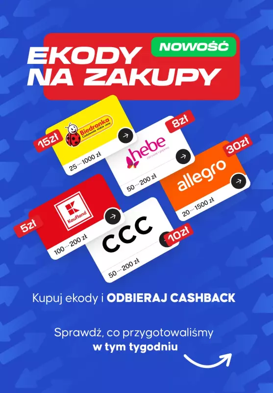 $Kasa wraca - gazetka promocyjna Kupuj karty i odbieraj zwroty! od poniedziałku 08.09 do niedzieli 14.09