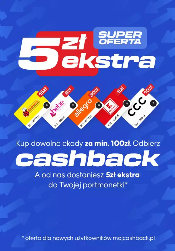 $Kasa wraca - gazetka promocyjna Kupuj ekody i odbieraj cashback od poniedziałku 06.10 do niedzieli 12.10