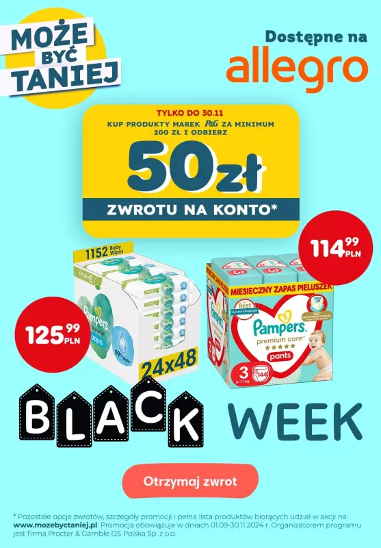 Cashback P&G - Może być taniej - gazetka promocyjna Zrób zakupy na Allegro i otrzymaj zwrot! Sprawdź szczegóły! od czwartku 21.11 do soboty 23.11