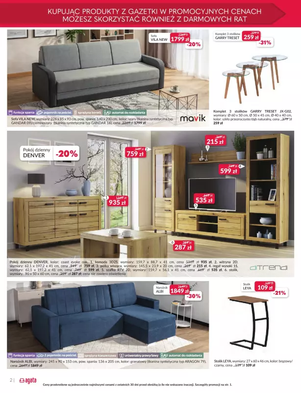 Salony Agata - gazetka promocyjna Gazetka od środy 24.09 do soboty 11.10 - strona 2