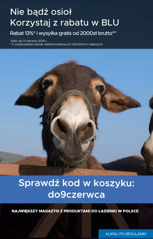 Blu Salony Łazienek - gazetka promocyjna Kod rabatowy od piątku 30.05 do poniedziałku 09.06