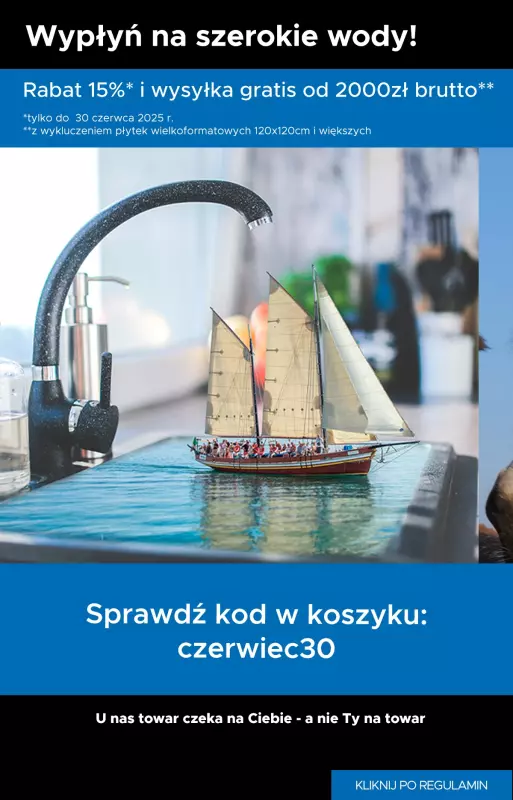 Blu Salony Łazienek - gazetka promocyjna Kod rabatowy od środy 25.06 do poniedziałku 30.06