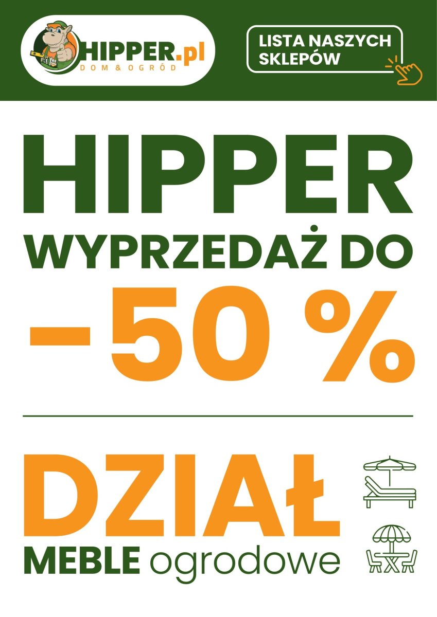 Gazetka HIPPER.pl - Do -50% meble ogrodowe