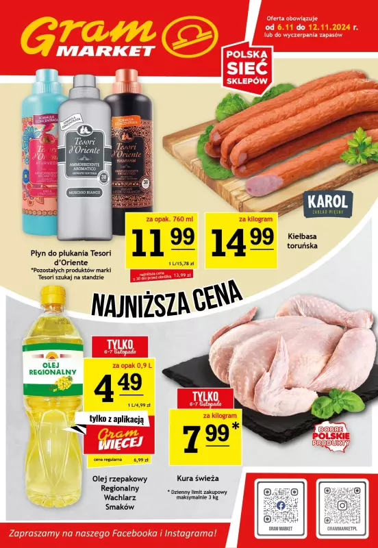 Gram Market - gazetka promocyjna Gazetka  do wtorku 12.11