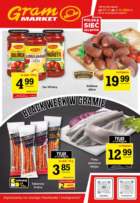 Gram Market - gazetka promocyjna Gazetka  do wtorku 03.12