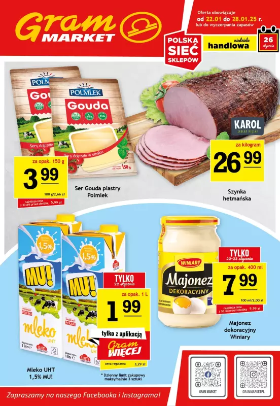 Gram Market - gazetka promocyjna Gazetka od środy 22.01 do wtorku 28.01