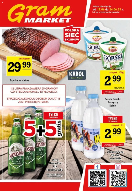 Gram Market - gazetka promocyjna Gazetka od środy 18.06 do wtorku 24.06