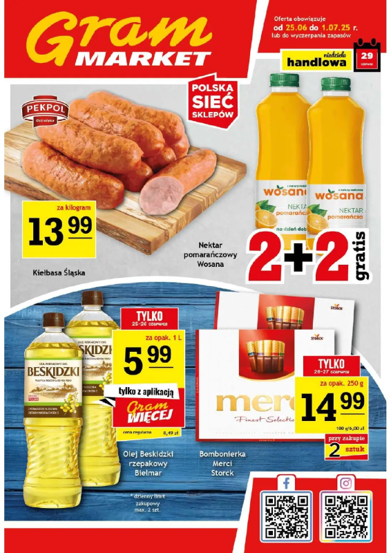 Gram Market - gazetka promocyjna Gazetka od środy 25.06 do wtorku 01.07