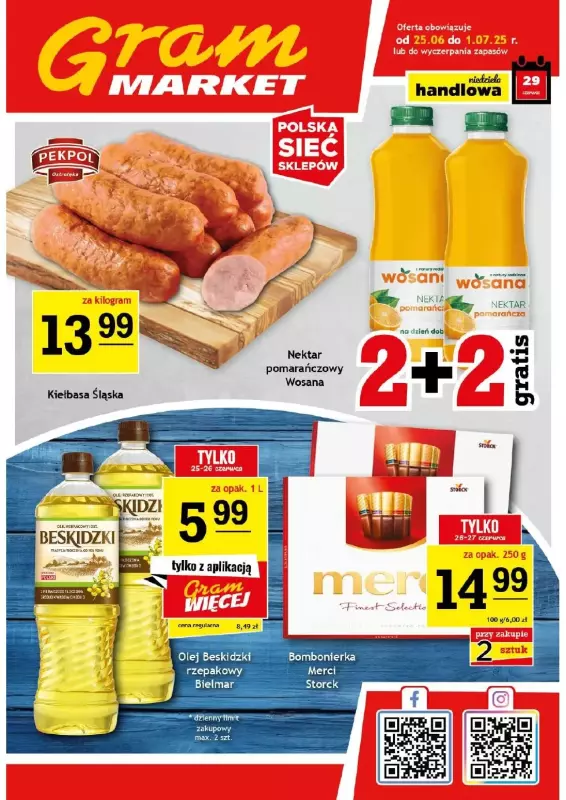Gram Market - gazetka promocyjna Gazetka od środy 25.06 do wtorku 01.07