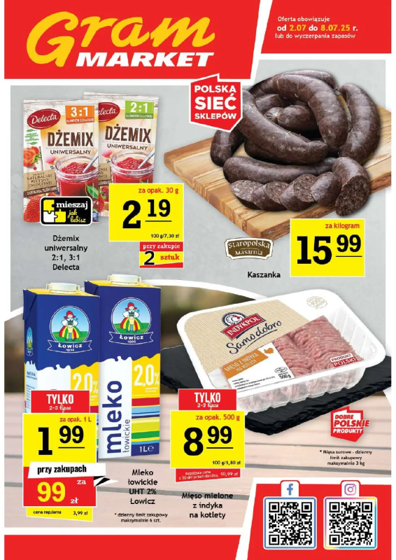 Gram Market - gazetka promocyjna Gazetka od środy 02.07 do wtorku 08.07