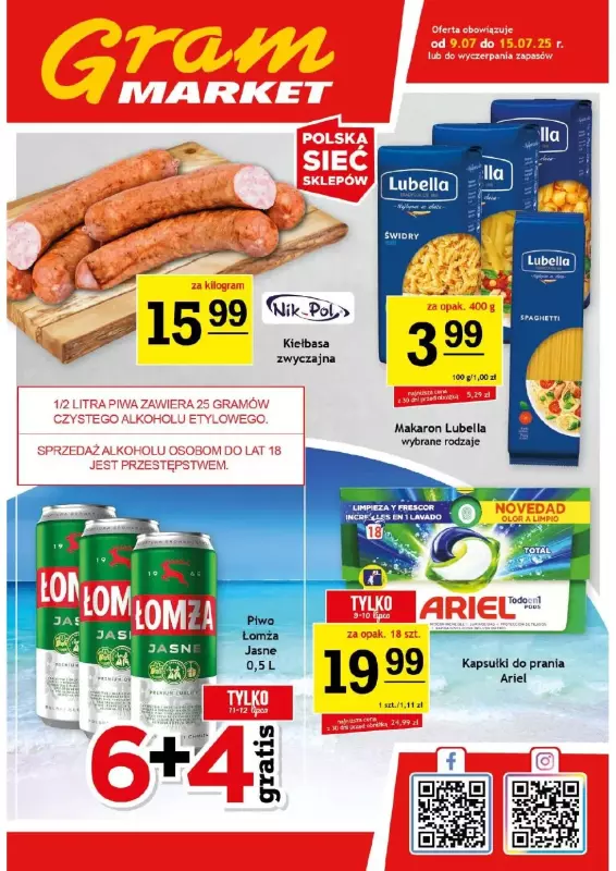 Gram Market - gazetka promocyjna Gazetka od środy 09.07 do wtorku 15.07
