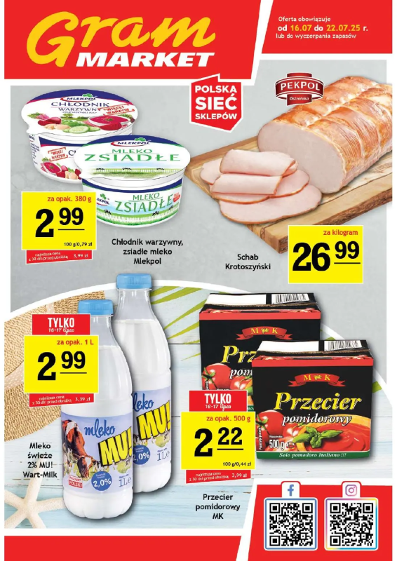 Gram Market - gazetka promocyjna Gazetka od środy 16.07 do wtorku 22.07