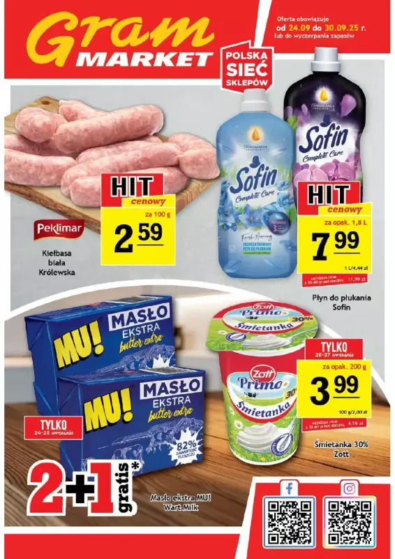 Gram Market - gazetka promocyjna Gazetka od środy 24.09 do wtorku 30.09