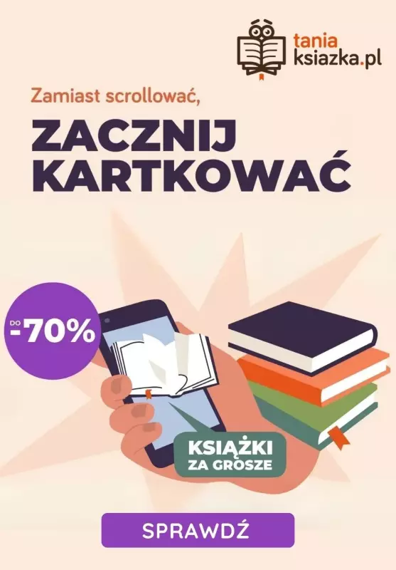 taniaksiazka.pl - gazetka promocyjna Do -70% na wybrane książki od środy 01.10 do poniedziałku 13.10