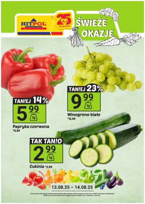 Hitpol - gazetka promocyjna Świeże okazje! od środy 13.08 do czwartku 14.08