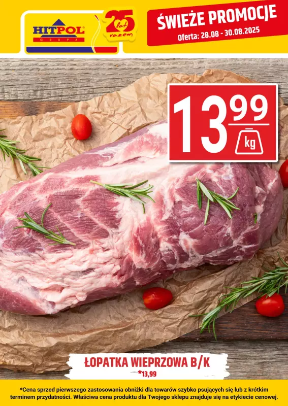 Hitpol - gazetka promocyjna Świeże promocje! od czwartku 28.08 do soboty 30.08
