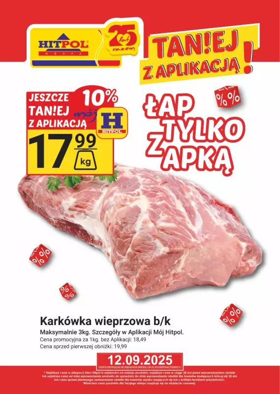 Hitpol - gazetka promocyjna Taniej z Aplikacją! od piątku 12.09 do piątku 12.09