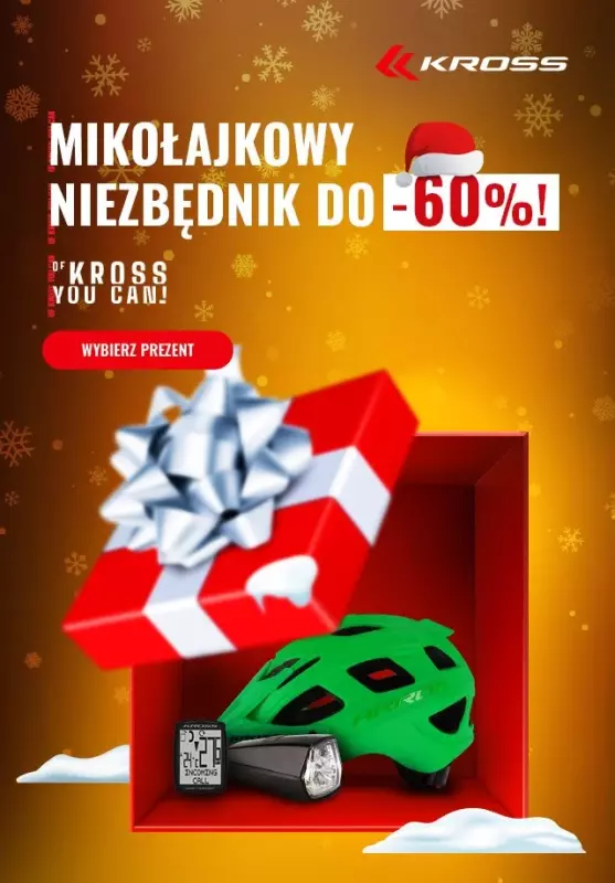 Kross - gazetka promocyjna Do -60% na Mikołajki + darmowa dostawa od 49 zł od środy 01.12 do poniedziałku 06.12
