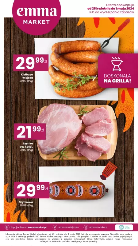 emma MARKET - gazetka promocyjna Plakat mięsny od piątku 26.04 do środy 01.05