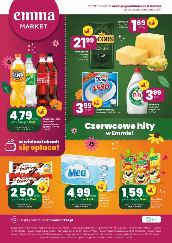 emma MARKET - gazetka promocyjna Gazetka od piątku 31.05 do środy 12.06