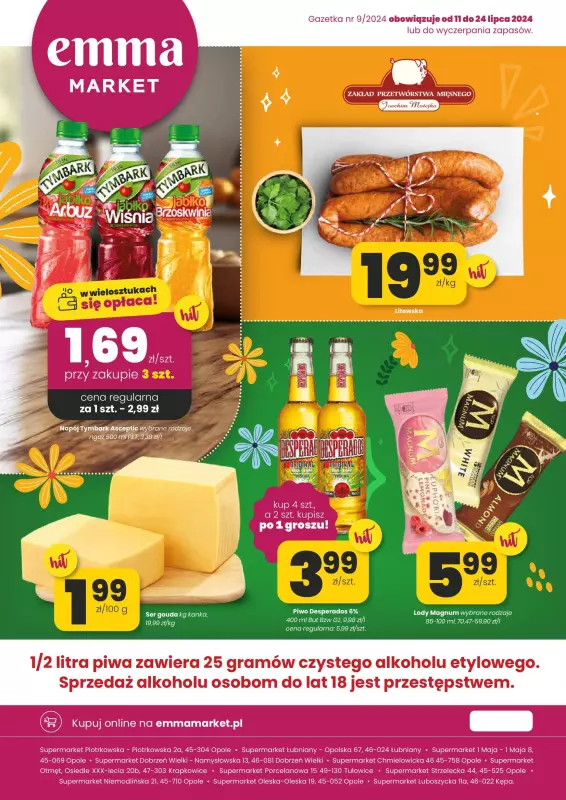 emma MARKET - gazetka promocyjna Gazetka od czwartku 11.07 do środy 24.07