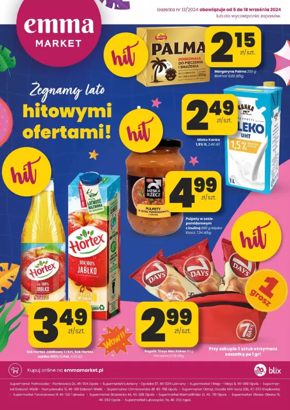 emma MARKET - gazetka promocyjna Gazetka od czwartku 05.09 do środy 18.09