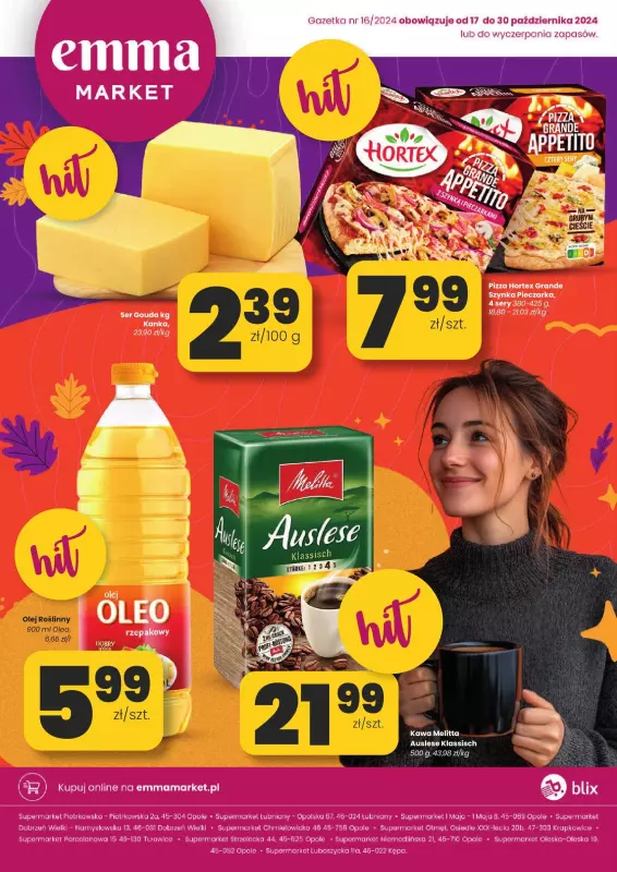 emma MARKET - gazetka promocyjna Gazetka od czwartku 17.10 do środy 30.10