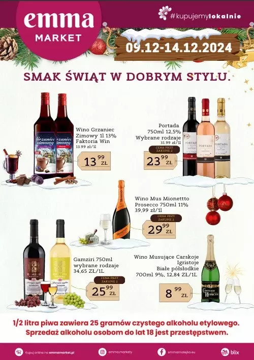 emma MARKET - gazetka promocyjna Oferta alkoholowa od poniedziałku 09.12 do soboty 14.12