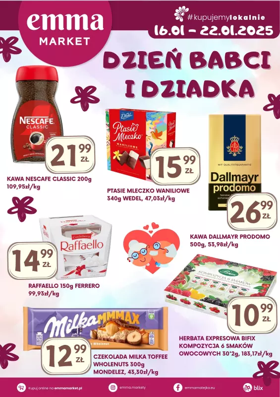 emma MARKET - gazetka promocyjna Oferta Specjalna - Dzień Babci i Dziadka od czwartku 16.01 do środy 22.01