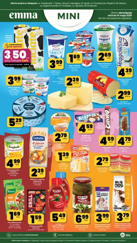 emma MARKET - gazetka promocyjna Plakaty promocyjne - Emma Mini od czwartku 08.05 do środy 14.05