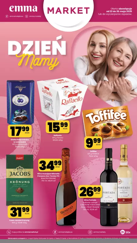 emma MARKET - gazetka promocyjna Dzień Mamy od czwartku 22.05 do poniedziałku 26.05